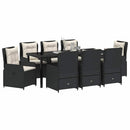 Have Spisebordssæt 9 pcs Sort polyrattan