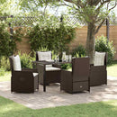 Have Spisebordssæt 5 pcs Brun polyrattan