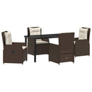 Have Spisebordssæt 5 pcs Brun polyrattan