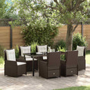 Have Spisebordssæt 7 pcs Brun polyrattan