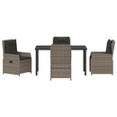 Have Spisebordssæt 5 pcs Grå polyrattan