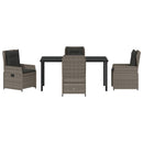 Have Spisebordssæt 5 pcs Grå polyrattan