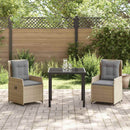 Have Spisebordssæt 3 pcs Beige og lys grå polyrattan