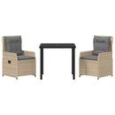 Have Spisebordssæt 3 pcs Beige og lys grå polyrattan