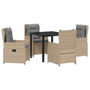 Have Spisebordssæt 5 pcs Beige og lys grå polyrattan