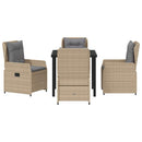 Have Spisebordssæt 5 pcs Beige og lys grå polyrattan