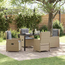 Have Spisebordssæt 5 pcs Beige og lys grå polyrattan