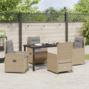 Have Spisebordssæt 5 pcs Beige og lys grå polyrattan