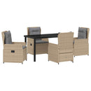 Have Spisebordssæt 5 pcs Beige og lys grå polyrattan