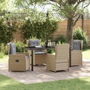 Have Spisebordssæt 5 pcs Beige og lys grå polyrattan