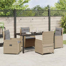 Have Spisebordssæt 5 pcs Beige og lys grå polyrattan
