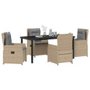 Have Spisebordssæt 5 pcs Beige og lys grå polyrattan