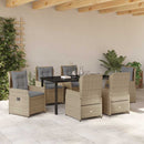 Have Spisebordssæt 7 pcs Beige og lys grå polyrattan