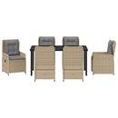 Have Spisebordssæt 7 pcs Beige og lys grå polyrattan
