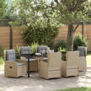 Have Spisebordssæt 7 pcs Beige og lys grå polyrattan
