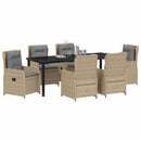 Have Spisebordssæt 7 pcs Beige og lys grå polyrattan