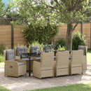 Have Spisebordssæt 9 pcs Beige og lys grå polyrattan