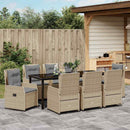 Have Spisebordssæt 9 pcs Beige og lys grå polyrattan