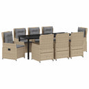 Have Spisebordssæt 9 pcs Beige og lys grå polyrattan