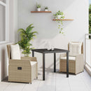 Have Spisebordssæt 3 pcs Beige og lys grå polyrattan