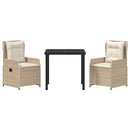 Have Spisebordssæt 3 pcs Beige og lys grå polyrattan