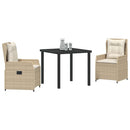 Have Spisebordssæt 3 pcs Beige og lys grå polyrattan