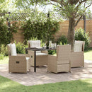 Have Spisebordssæt 5 pcs Beige og lys grå polyrattan