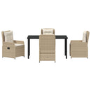 Have Spisebordssæt 5 pcs Beige og lys grå polyrattan