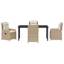 Have Spisebordssæt 5 pcs Beige og lys grå polyrattan