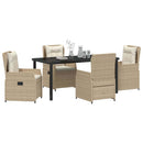 Have Spisebordssæt 5 pcs Beige og lys grå polyrattan