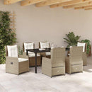 Have Spisebordssæt 7 pcs Beige og lys grå polyrattan