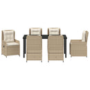 Have Spisebordssæt 7 pcs Beige og lys grå polyrattan