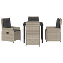 Have Spisebordssæt 5 pcs Lysegrå polyrattan