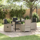 Have Spisebordssæt 5 pcs Lysegrå polyrattan