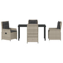 Have Spisebordssæt 5 pcs Lysegrå polyrattan