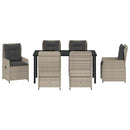 Have Spisebordssæt 7 pcs Lysegrå polyrattan