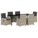Have Spisebordssæt 7 pcs Lysegrå polyrattan