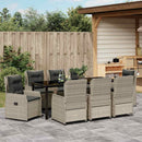 Have Spisebordssæt 9 pcs Lysegrå polyrattan