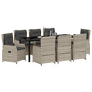 Have Spisebordssæt 9 pcs Lysegrå polyrattan