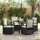 Have Spisebordssæt 5 pcs Sort polyrattan