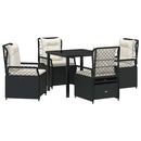 Have Spisebordssæt 5 pcs Sort polyrattan