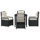 Have Spisebordssæt 5 pcs Sort polyrattan