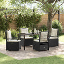 Have Spisebordssæt 5 pcs Sort polyrattan