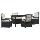 Have Spisebordssæt 5 pcs Sort polyrattan