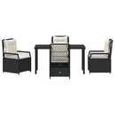 Have Spisebordssæt 5 pcs Sort polyrattan
