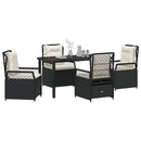 Have Spisebordssæt 5 pcs Sort polyrattan