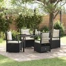 Have Spisebordssæt 5 pcs Sort polyrattan