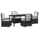 Have Spisebordssæt 5 pcs Sort polyrattan