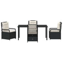 Have Spisebordssæt 5 pcs Sort polyrattan