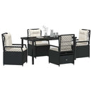 Have Spisebordssæt 5 pcs Sort polyrattan